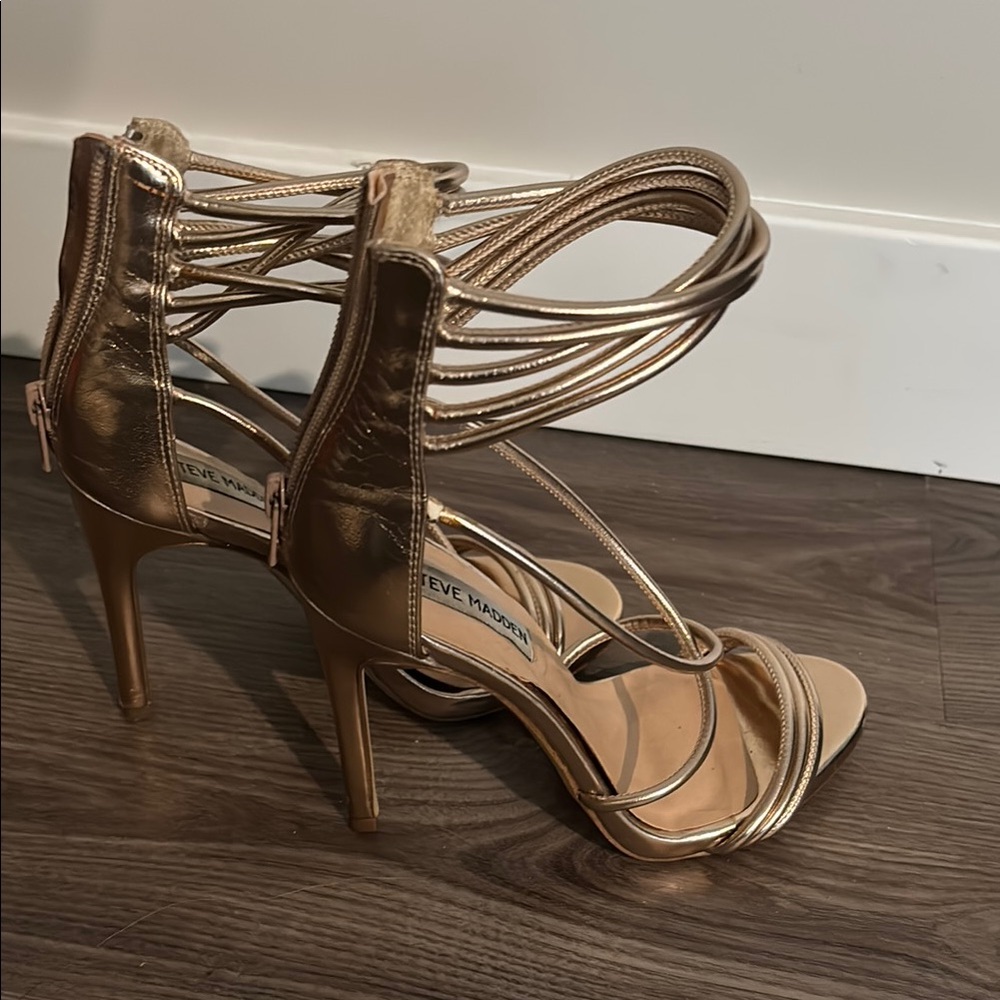 Steve Madden Gold Strappy Heels
